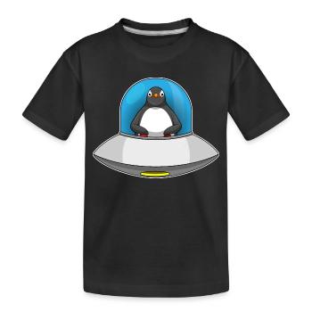 Penguin Spaceship Space - T-shirt bio Premium Enfant - noir - Devant