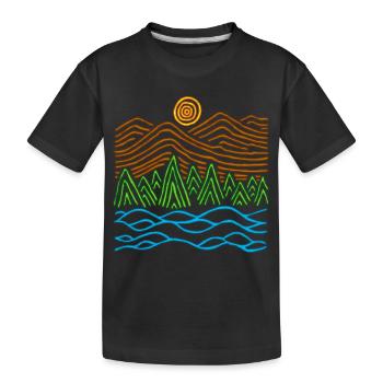 Paysage étrange - T-shirt bio Premium Enfant - noir - Devant