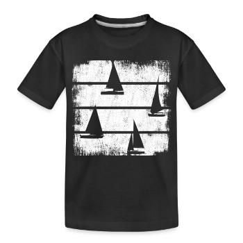 Segelschiffe - Kinder Premium Bio T-Shirt - Schwarz - Vorne