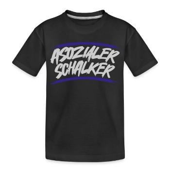 Asozialer Schalker | Gelsenkirchen Schalke - Kinder Premium Bio T-Shirt - Schwarz - Vorne