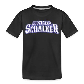 Asozialer Schalker | Gelsenkirchen Schalke - Kinder Premium Bio T-Shirt - Schwarz - Vorne