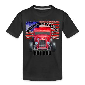 American Classic Hot Rod R6Z - Kinder Premium Bio T-Shirt - Schwarz - Vorne