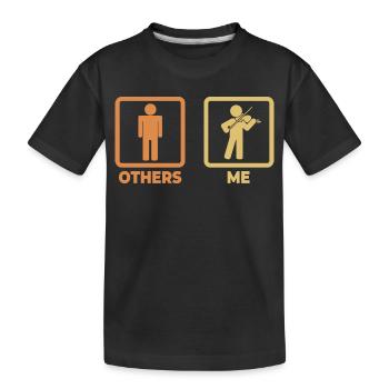Violinist Strichfigur - Kinder Premium Bio T-Shirt - Schwarz - Vorne