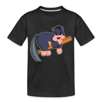 Minage de pioche de mineur taupe - T-shirt bio Premium Enfant - noir - Devant