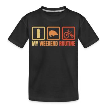 Ma routine du week-end - T-shirt bio Premium Enfant - noir - Devant