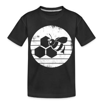 Honigbiene Skizze - Kinder Premium Bio T-Shirt - Schwarz - Vorne