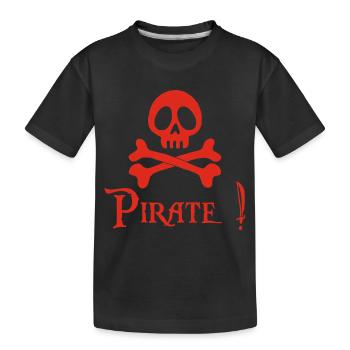 Pirate! (red) - Kids' Premium Organic T-Shirt - black - Front