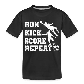 Exécuter la répétition du score de coup de pied - T-shirt bio Premium Enfant - noir - Devant