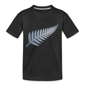Fougère argentée de Nouvelle-Zélande - T-shirt bio Premium Enfant - noir - Devant