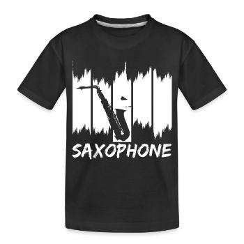 Croquis de saxophone - T-shirt bio Premium Enfant - noir - Devant
