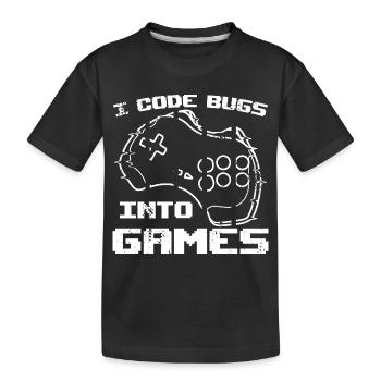 Je programme des bugs dans les jeux vidéo - T-shirt bio Premium Enfant - noir - Devant