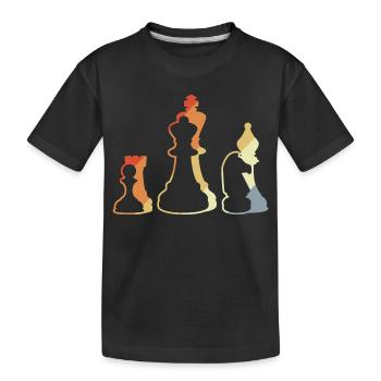 Jeu d’échecs rétro - T-shirt bio Premium Enfant - noir - Devant