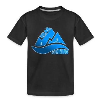 Trail Running Mountains Man Woman - Kids' Premium Organic T-Shirt - black - Front