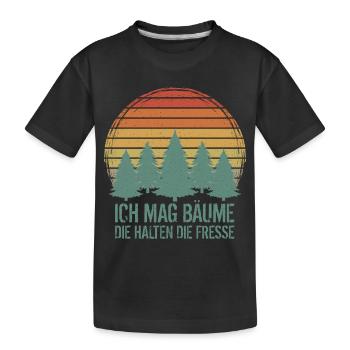 Ich mag Bäume Die halten die Fresse - Kinder Premium Bio T-Shirt - Schwarz - Vorne