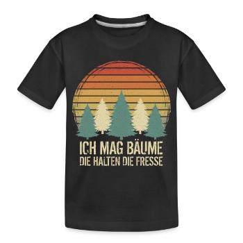 Ich mag Bäume Die halten die Fresse - Kinder Premium Bio T-Shirt - Schwarz - Vorne
