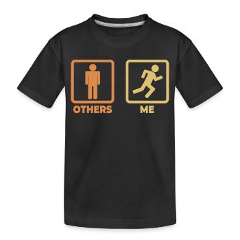 Runner stick figures - Kids' Premium Organic T-Shirt - black - Front