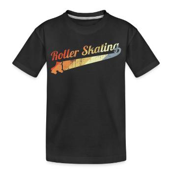 Vintage Rollschuhlaufen - Kinder Premium Bio T-Shirt - Schwarz - Vorne