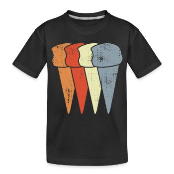 Vintage Eistüten - Kinder Premium Bio T-Shirt - Schwarz - Vorne