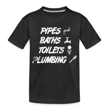 Tuyaux, salles de bains, toilettes, sanitaires - T-shirt bio Premium Enfant - noir - Devant