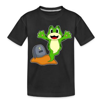 Pierre tombale d’Halloween de grenouilles - T-shirt bio Premium Enfant - noir - Devant