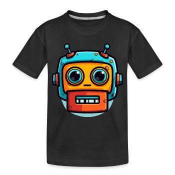 Cute Halloween Robot - Kids' Premium Organic T-Shirt - black - Front