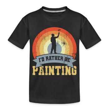 I’d Rather Be Painting - Kinder Premium Bio T-Shirt - Schwarz - Vorne