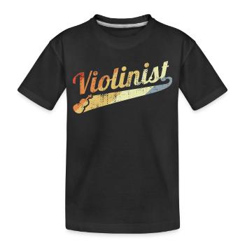 Retro Geigenspieler - Kinder Premium Bio T-Shirt - Schwarz - Vorne