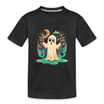 Halloween Ghost - Kids' Premium Organic T-Shirt - black - Front