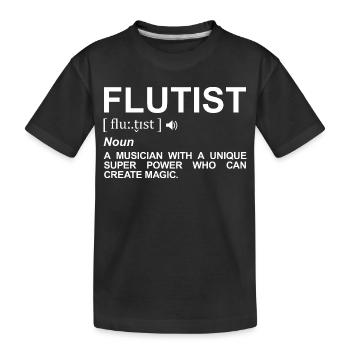 Flutist Definition - Kids' Premium Organic T-Shirt - black - Front