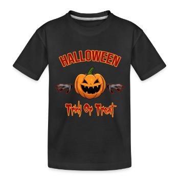 Halloween citrouille Trick or treat - T-shirt bio Premium Enfant - noir - Devant