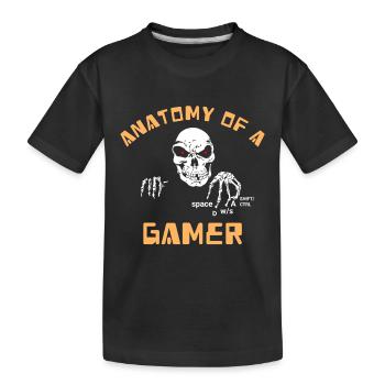 Anatomie einer Gamer-Skeletthand lustig - Kinder Premium Bio T-Shirt - Schwarz - Vorne