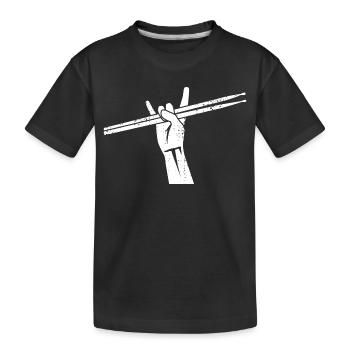 Drummer Rock Music - Kids' Premium Organic T-Shirt - black - Front
