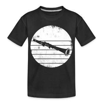 Clarinet Sketch - Kids' Premium Organic T-Shirt - black - Front