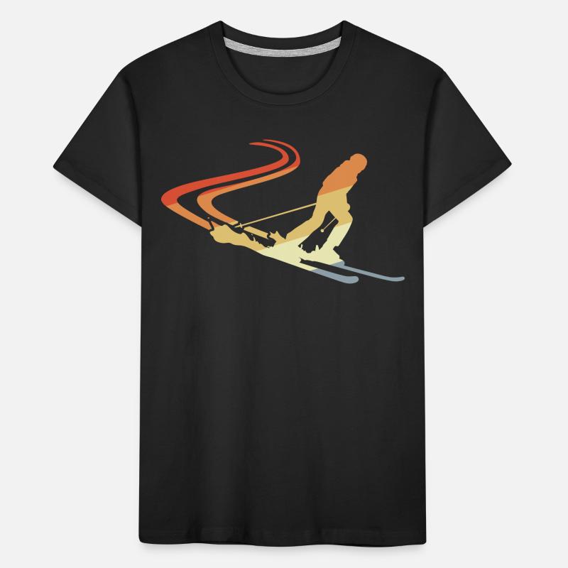Funny Skier Drawing Kids' Premium Organic T-Shirt