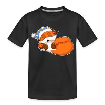 Bonnet de nuit Fox Sleeping - T-shirt bio Premium Enfant - noir - Devant