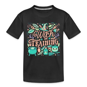Witch in Training - Kinder Premium Bio T-Shirt - Schwarz - Vorne