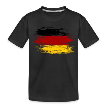 Deutschland Flagge used - Kinder Premium Bio T-Shirt - Schwarz - Vorne