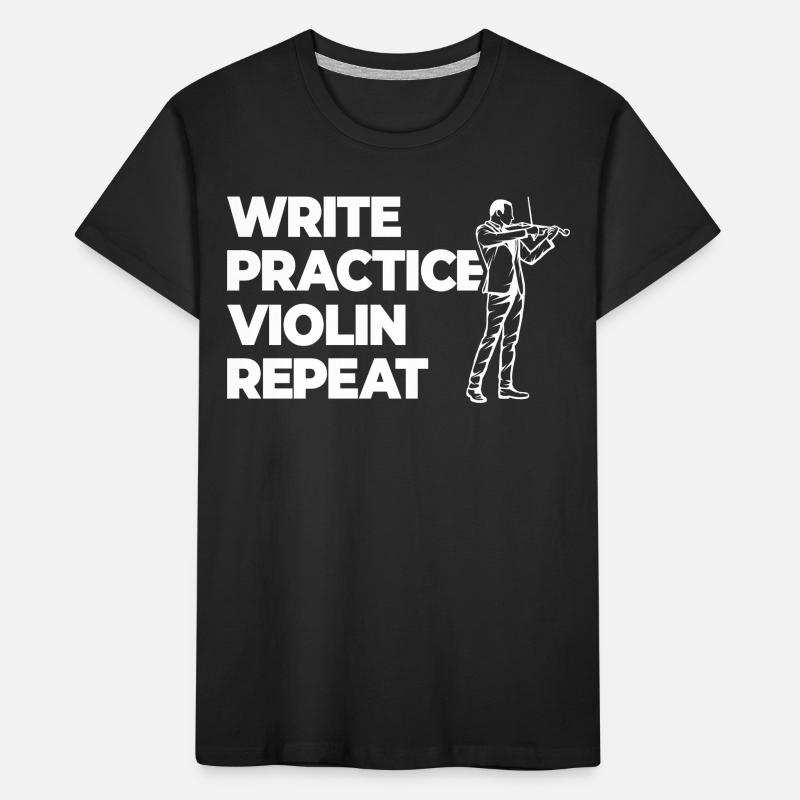 Writing Practice Repeating Violin Kids' Premium Organic T-Shirt