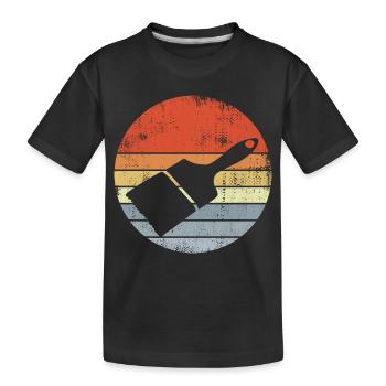 Peintre, Vernisher, Pinceau - T-shirt bio Premium Enfant - noir - Devant