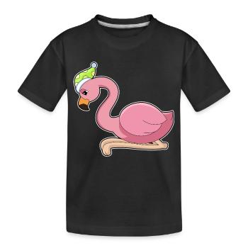 Bonnet de nuit Flamingo Sleeping - T-shirt bio Premium Enfant - noir - Devant