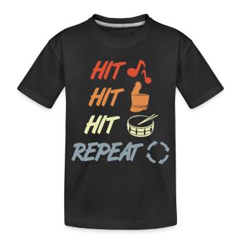 Schlage und Wiederhole - Kinder Premium Bio T-Shirt - Schwarz - Vorne