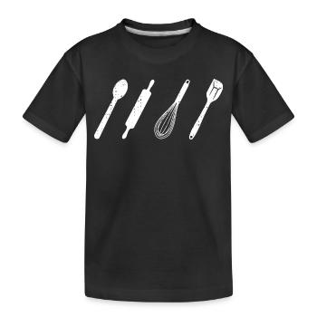Baking utensils - Kids' Premium Organic T-Shirt - black - Front