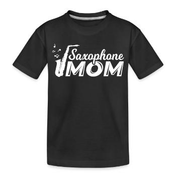 Saxophonist Mutter - Kinder Premium Bio T-Shirt - Schwarz - Vorne