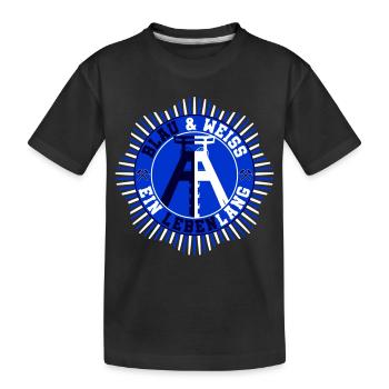 Blau Weiss ein Lebenlang | Farben änderbar - Kinder Premium Bio T-Shirt - Schwarz - Vorne