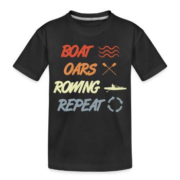 Bateau Rames Aviron Répéter - T-shirt bio Premium Enfant - noir - Devant