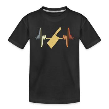 Hackbeil EKG Herzlinie - Kinder Premium Bio T-Shirt - Schwarz - Vorne