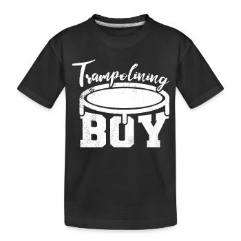Trampoline Jumper Boy - Kids' Premium Organic T-Shirt - black - Front