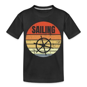 Voilier à volant - T-shirt bio Premium Enfant - noir - Devant