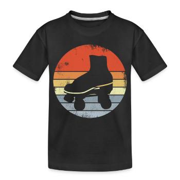 Vintage Rollschuhe - Kinder Premium Bio T-Shirt - Schwarz - Vorne