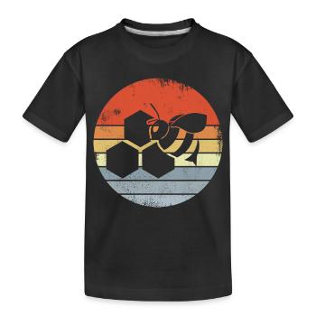 Honigbiene Zeichnung - Kinder Premium Bio T-Shirt - Schwarz - Vorne
